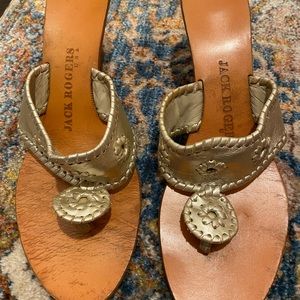 Jack Rogers 9.5 Gold Wedge